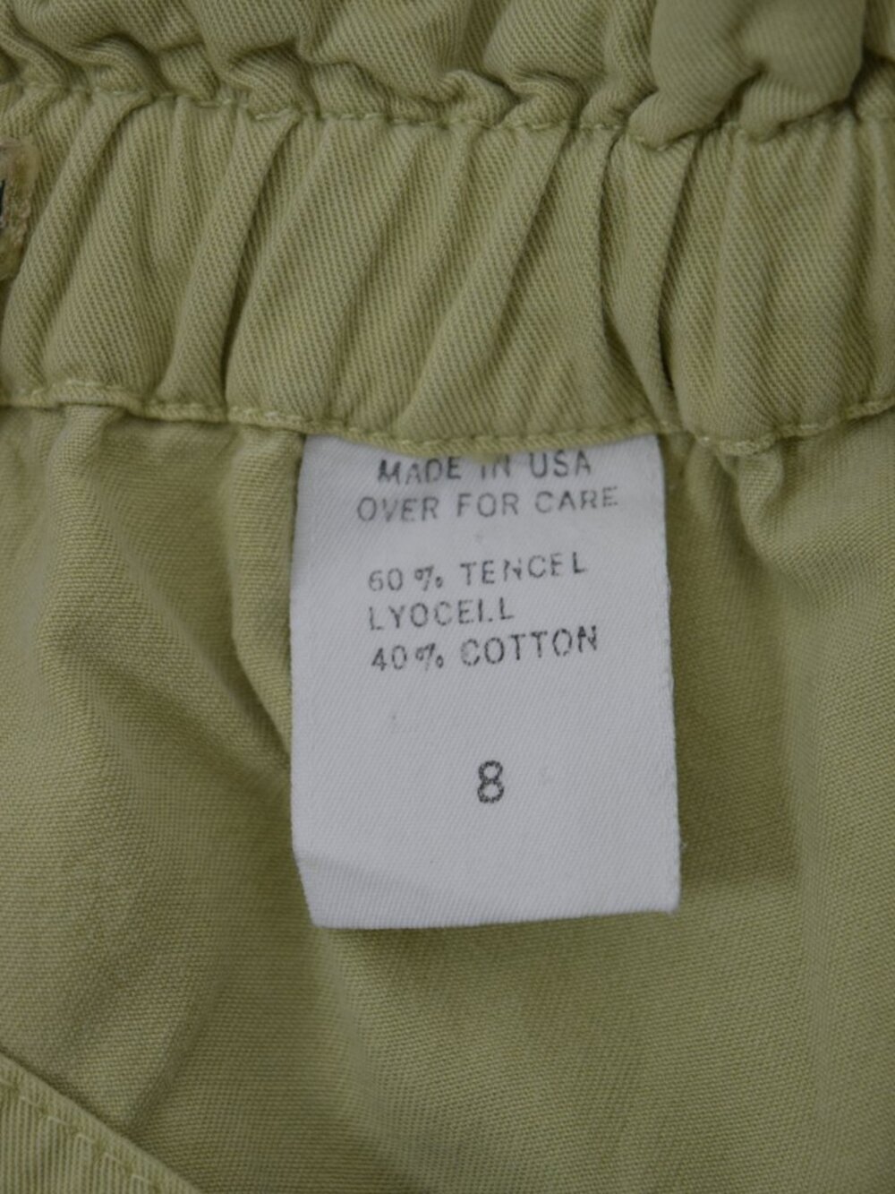 DEMOCRACY KHAKI GREEN TENCEL COTTON HIGH RISE STRAIGHT LEG PANTS - Picture 8 of 8